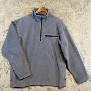 DULUTH TRADING Co. Mens Fleece Pullover Sz Large/Tall 1/4 Zip‎ Light Blue Casual